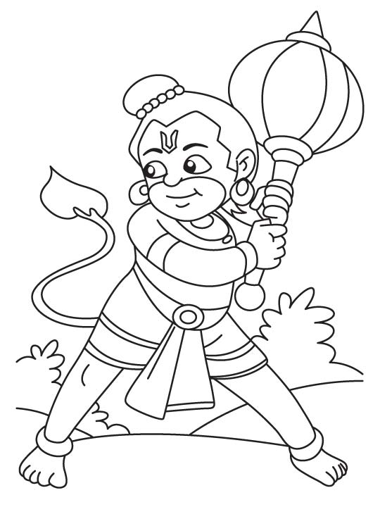 Baby Hanuman – Coloring 1